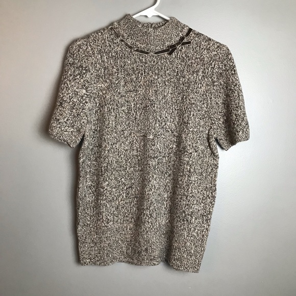 Alfred Dunner Sweaters - Alfred Dunner Short Sleeve Sweater Brown M